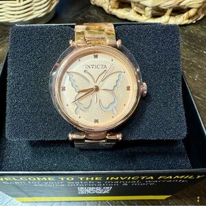 Invicta Women’s Rose Gold Butterfly Watch NWT | Elegant Statement Piece